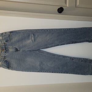 The Kript Distressed Split Bottom Jeans Size Large 30" Inseam 100% Cotton